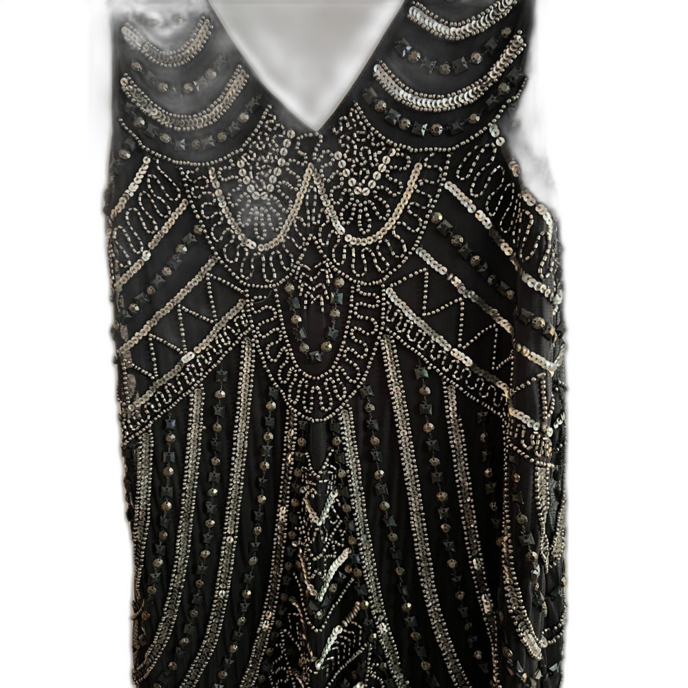 Modcloth Navy Sequin 20s Style Midi Cocktail Dress Sz Small - Picture 3 of 4